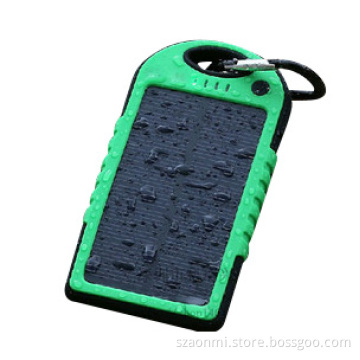 5000 mAh Waterproof Dustproof Shockproof Solar Energy Battery Charger Powerbank for iPhone